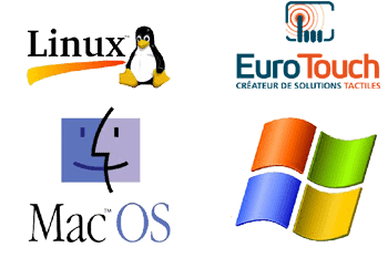 Les logos pour Linux, Mac, Windows et OS.